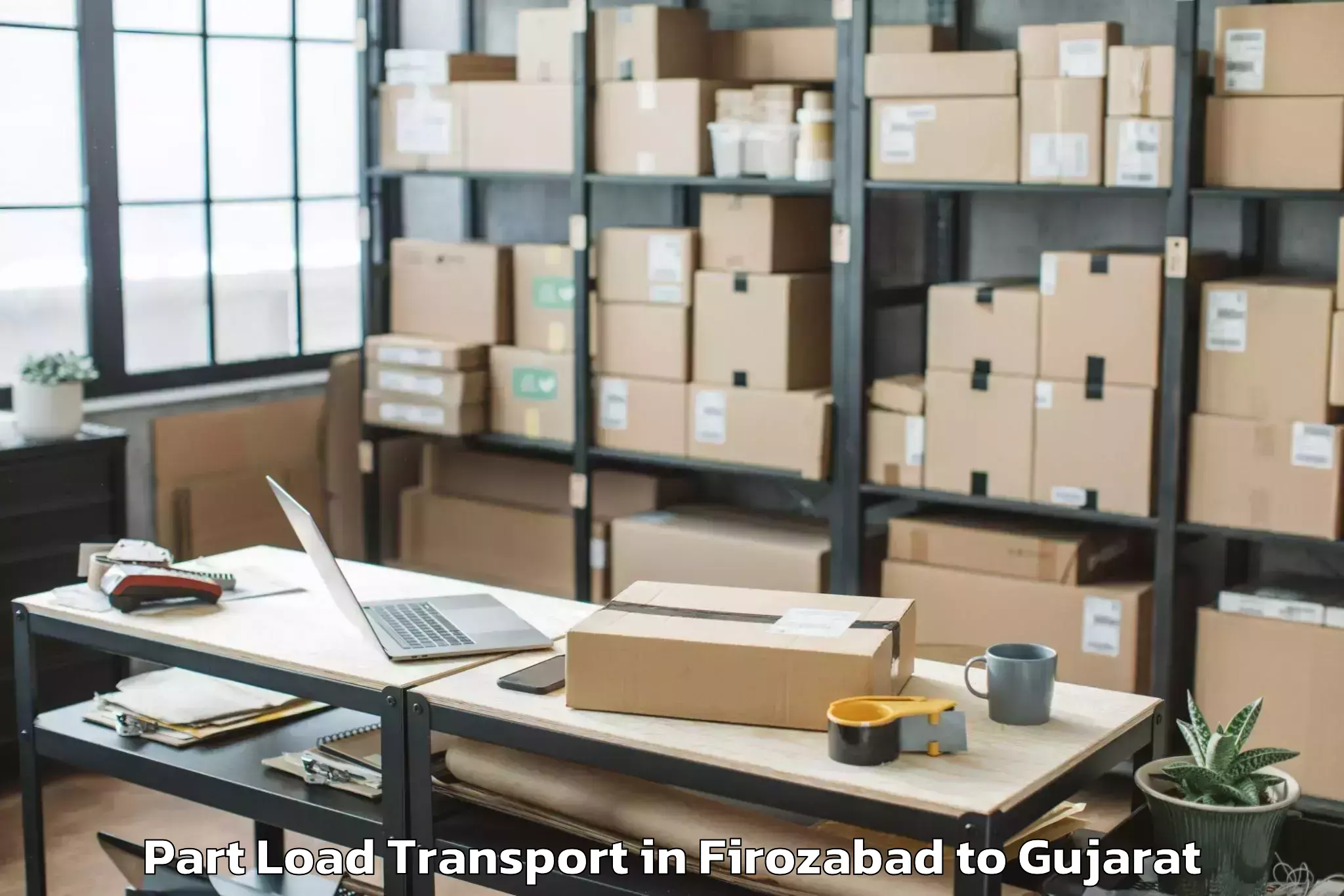 Top Firozabad to Songadh Part Load Transport Available